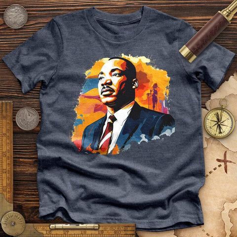 MLK Watercolor High Quality Tee Heather Navy / S