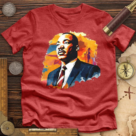 MLK Watercolor High Quality Tee Heather Red / S