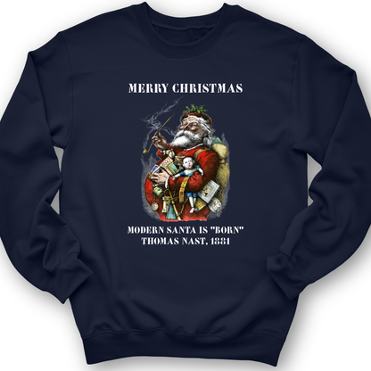 Modern Santa Claus Crewneck Navy / S