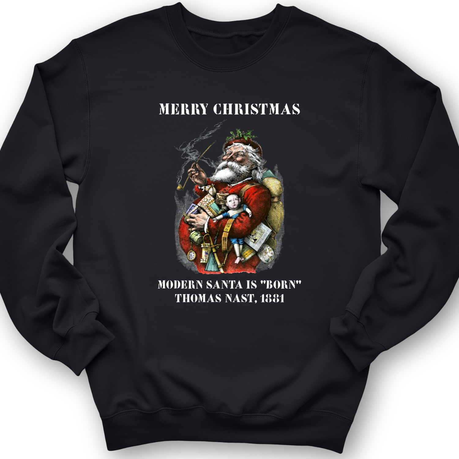 Modern Santa Claus Crewneck Black / S