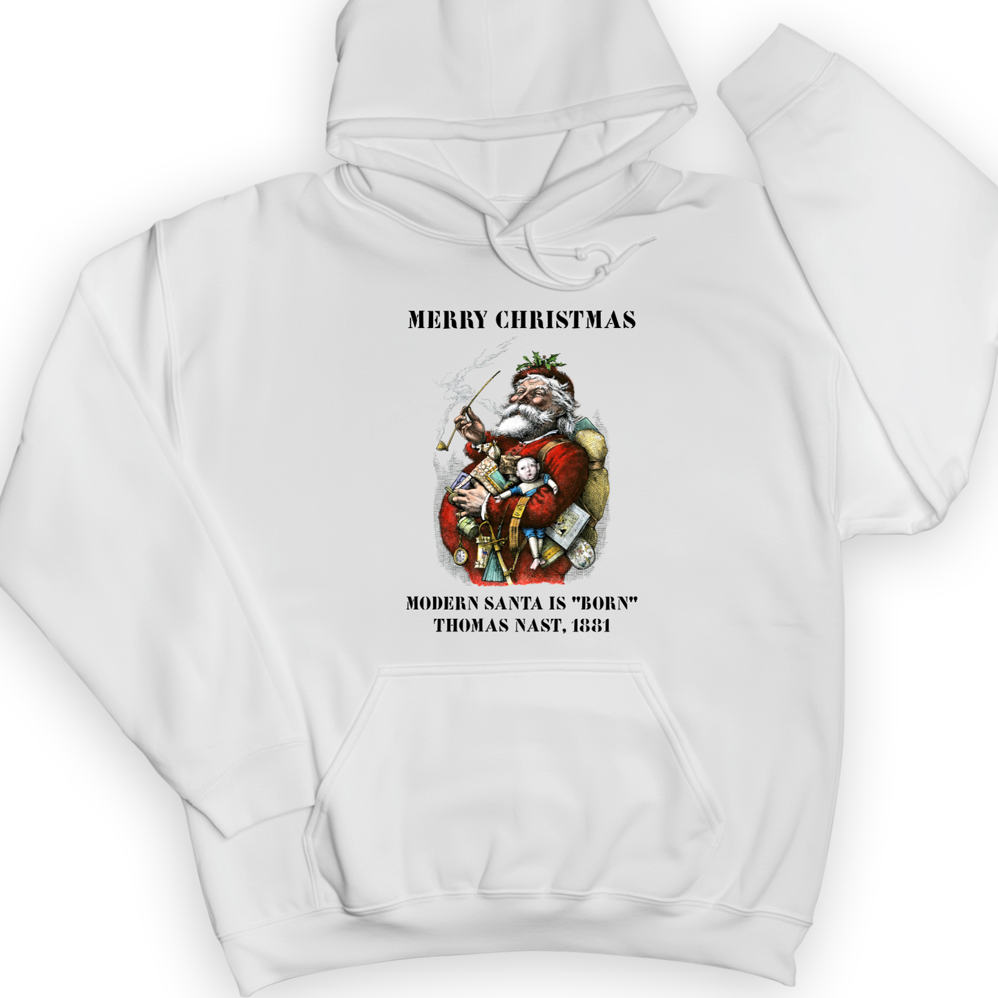 Modern Santa Claus Hoodie White / S