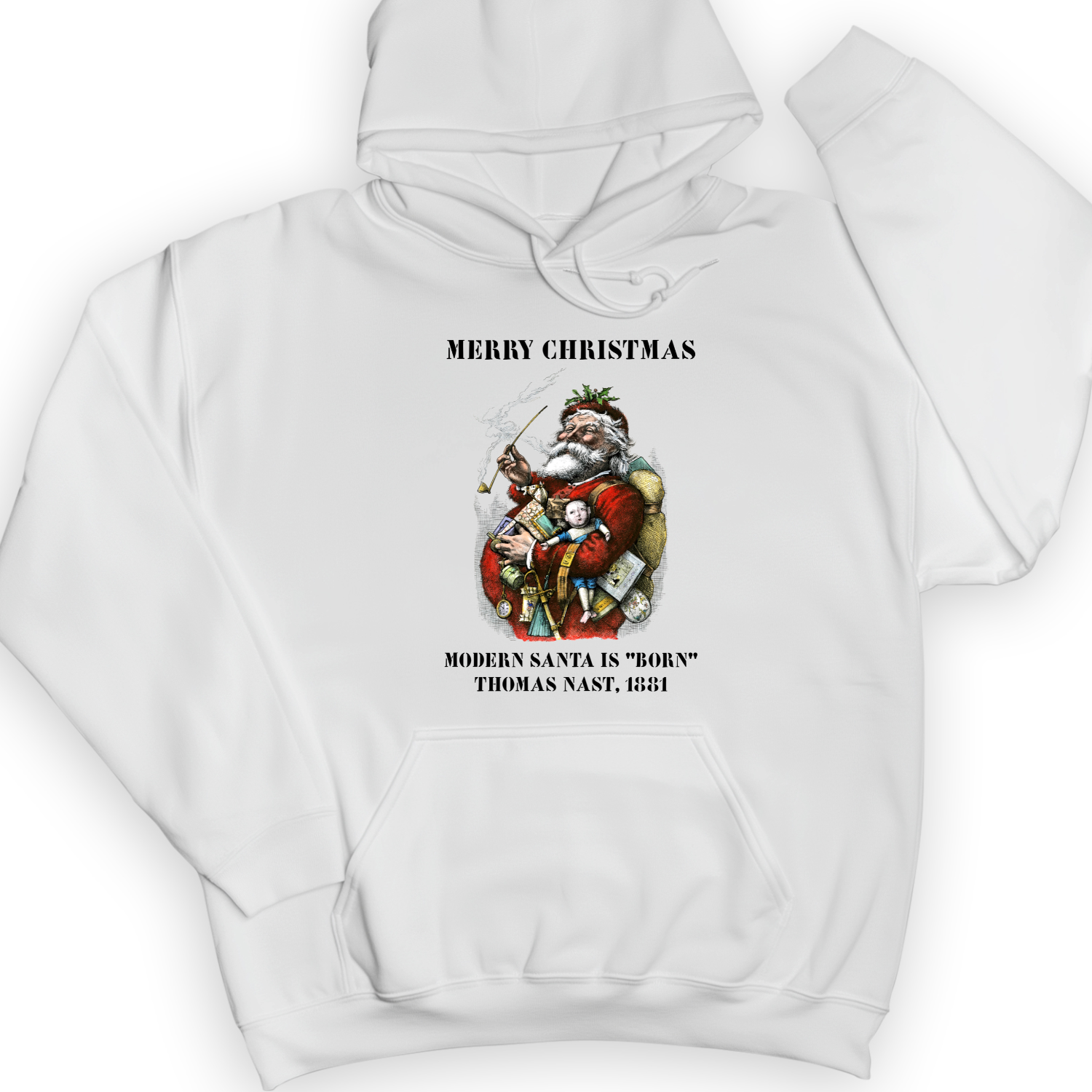 Modern Santa Claus Hoodie White / S