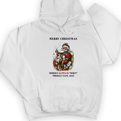 Modern Santa Claus Hoodie White / S