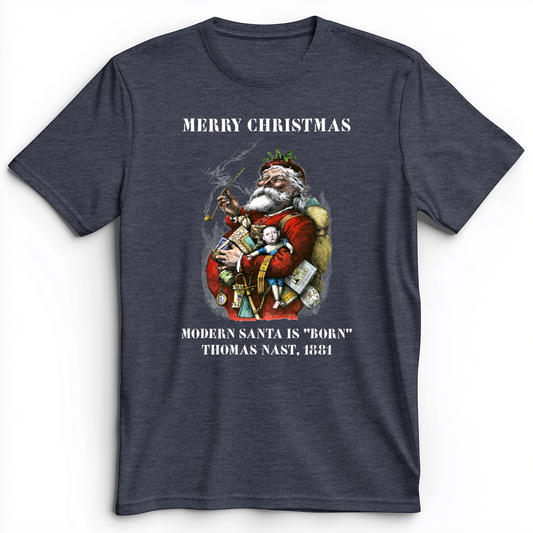 Modern Santa Claus Premium Tee Heather Navy / S