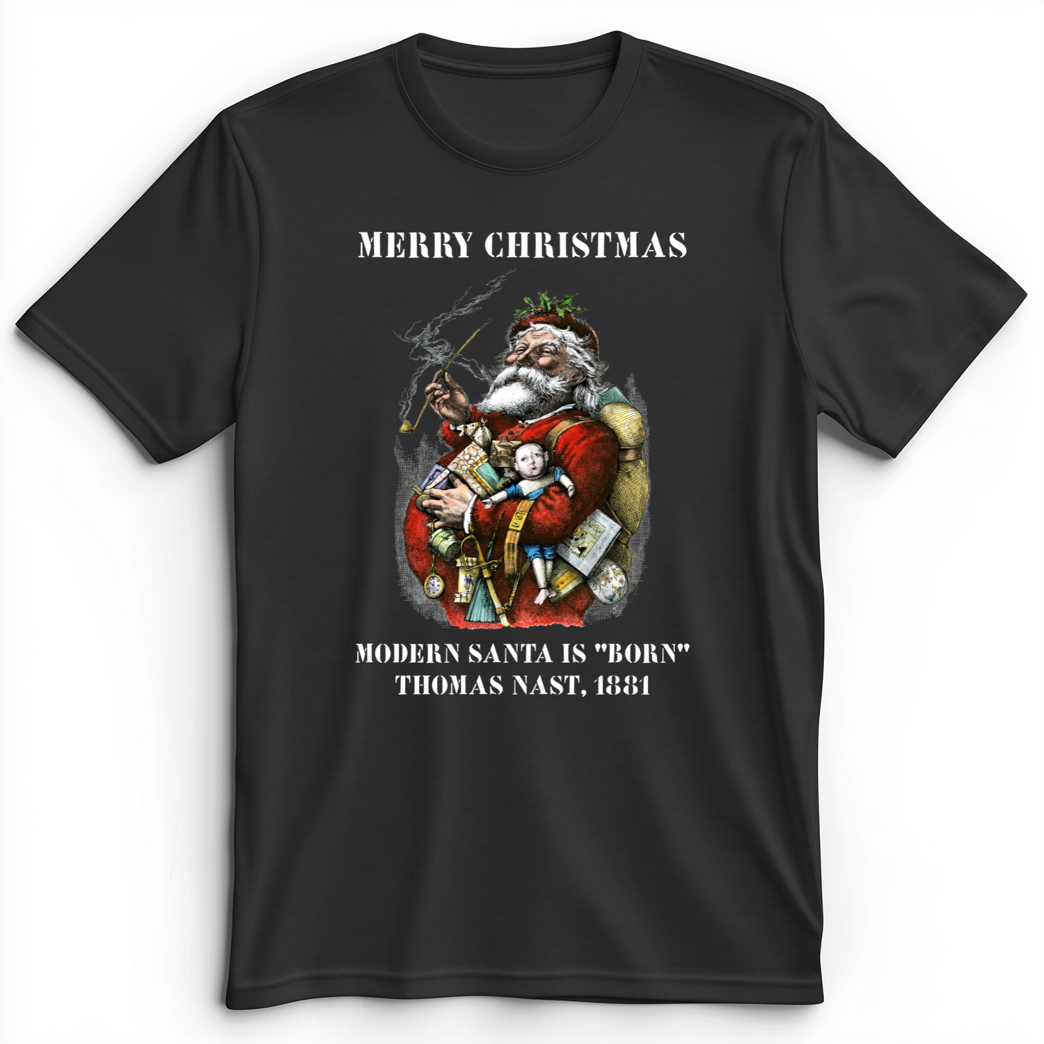 Modern Santa Claus Premium Tee Dark Grey Heather / S