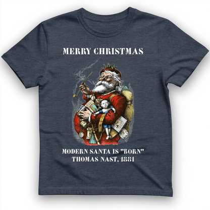 Modern Santa Claus T-Shirt Heather Navy / S