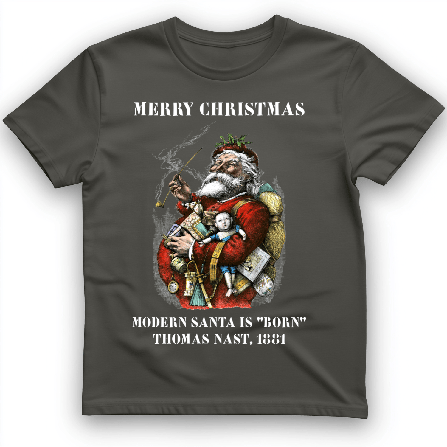 Modern Santa Claus T-Shirt Charcoal / S