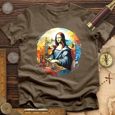 Mona Lisa Art High Quality Tee Heather Olive / S