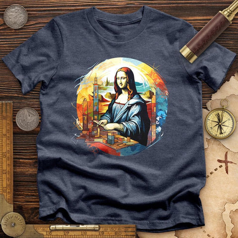 Mona Lisa Art High Quality Tee Heather Navy / S