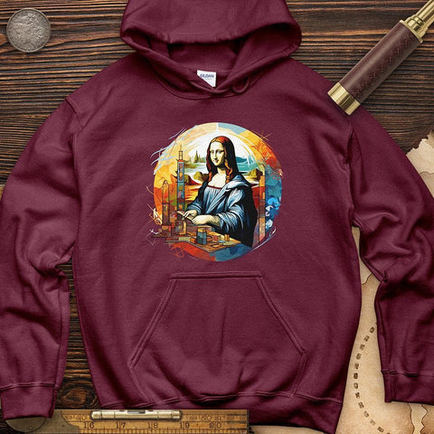 Mona Lisa Art Hoodie Maroon / S