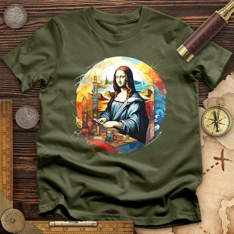 Mona Lisa Art T-Shirt Military Green / S