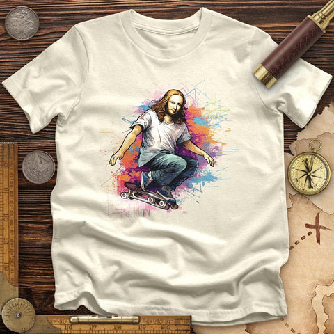 Mona Lisa Skateboard High Quality Tee Natural / S