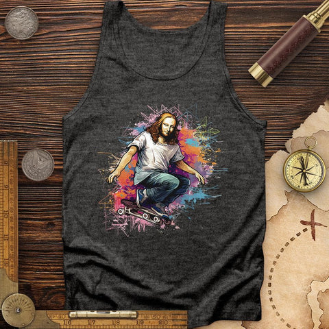 Mona Lisa Skateboard Tank Charcoal Black TriBlend / XS