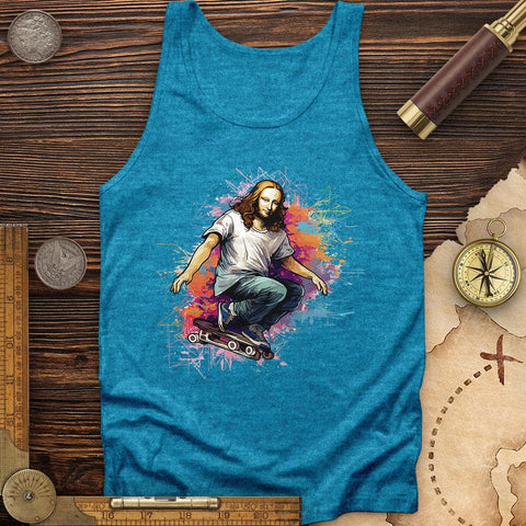 Mona Lisa Skateboard Tank Aqua TriBlend / XS