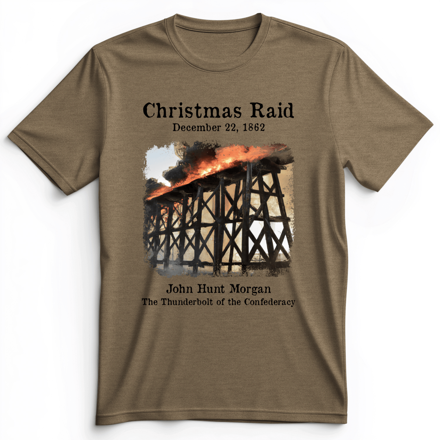 Morgan Xmas Raid Premium Tee Heather Olive / S