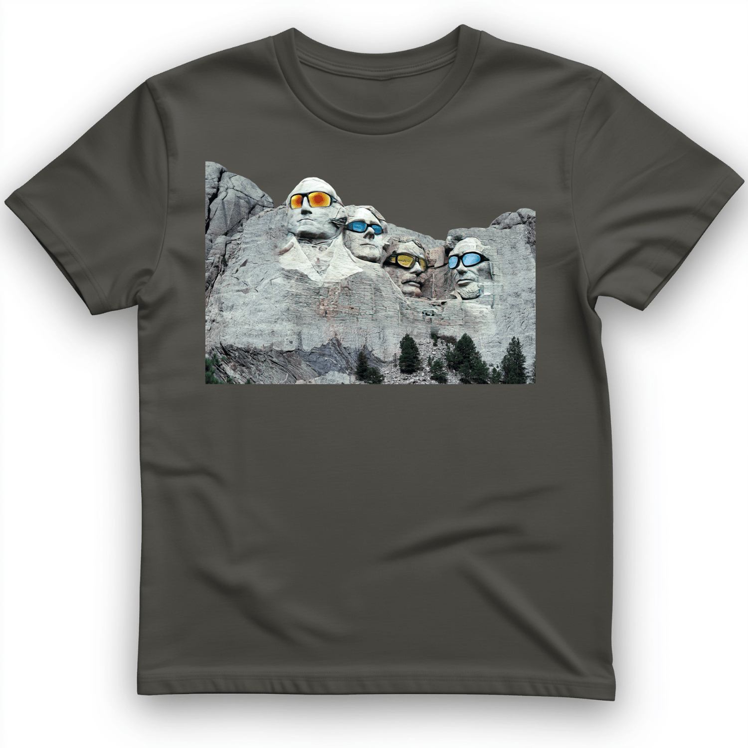 Mount Rushmore Shades T-Shirt Charcoal / S