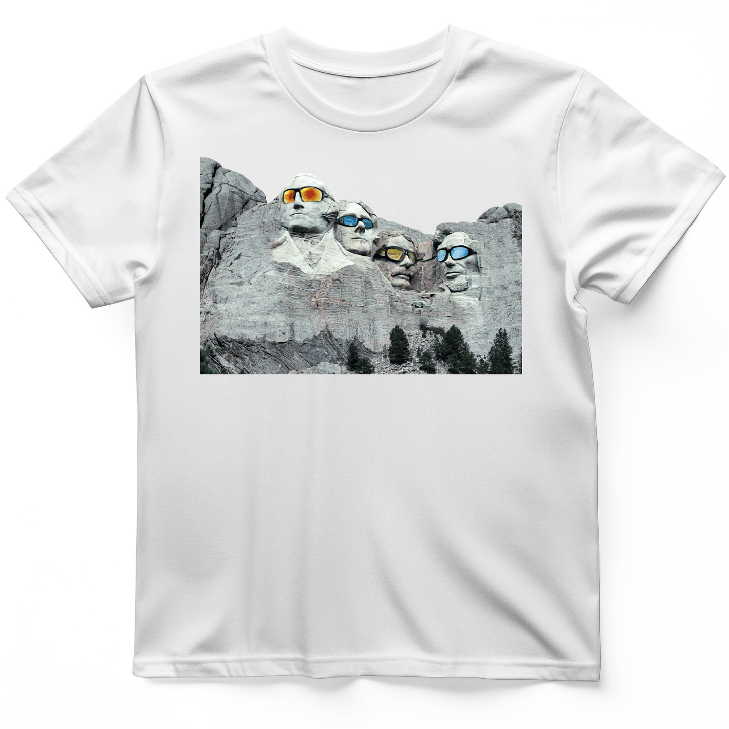 Mount Rushmore Shades T-Shirt White / S