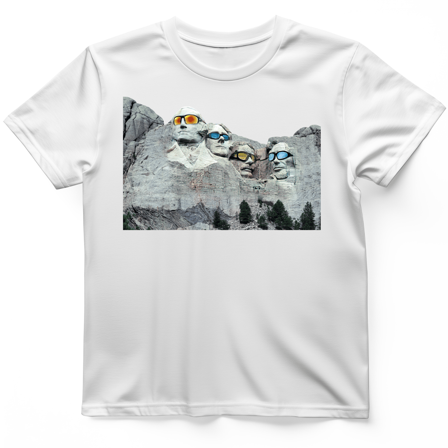 Mount Rushmore Shades T-Shirt White / S
