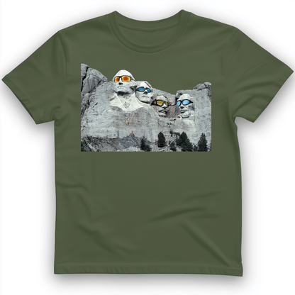 Mount Rushmore Shades T-Shirt Military Green / S