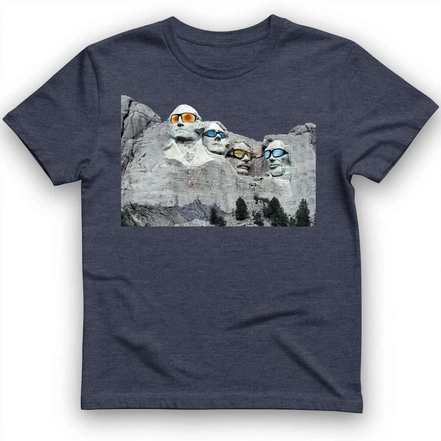 Mount Rushmore Shades T-Shirt Heather Navy / S