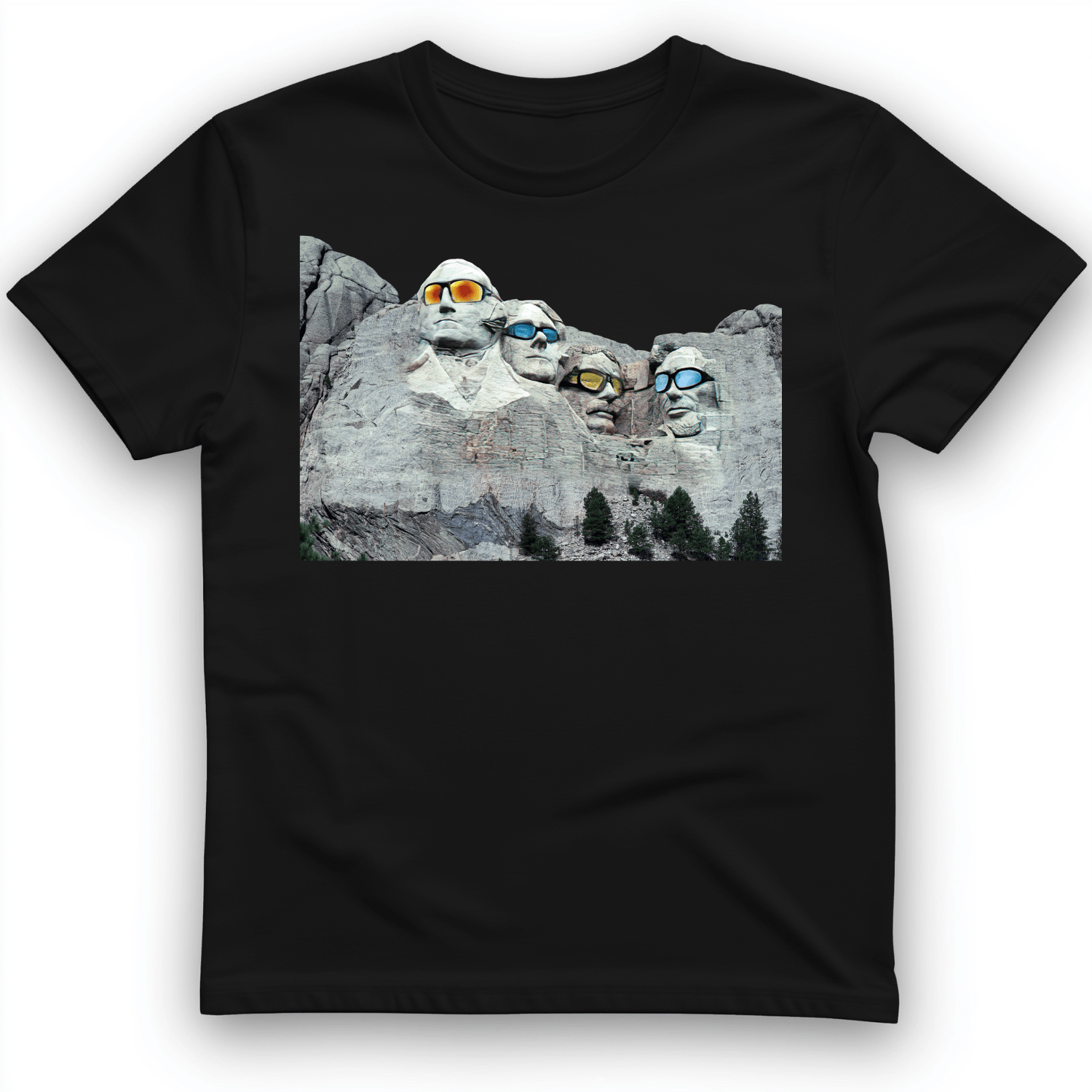 Mount Rushmore Shades T-Shirt Black / S