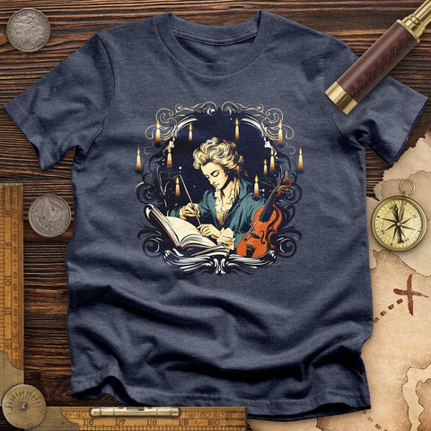 Mozart Composition High Quality Tee Heather Navy / S