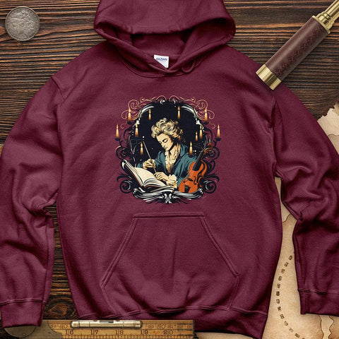 Mozart Composition Hoodie Maroon / S