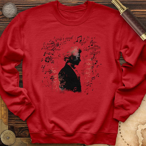 Mozart's Harmony Crewneck Red / S