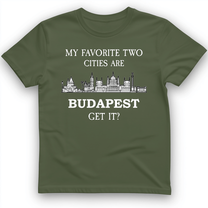 My Favorite Two Cities T-Shirt Military Green / S