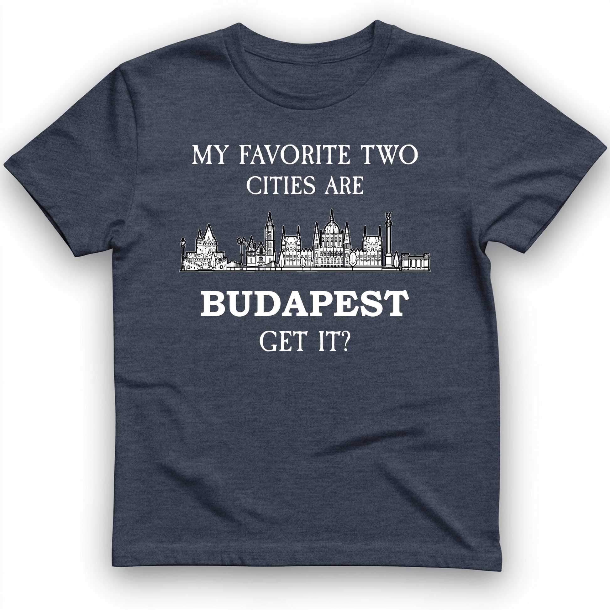My Favorite Two Cities T-Shirt Heather Navy / S