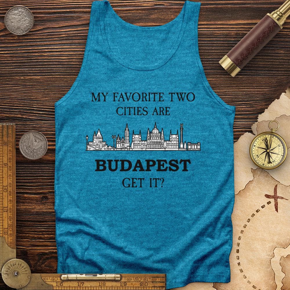 My Favorite Two Cities Top Gun Tank Aqua TriBlend / XS