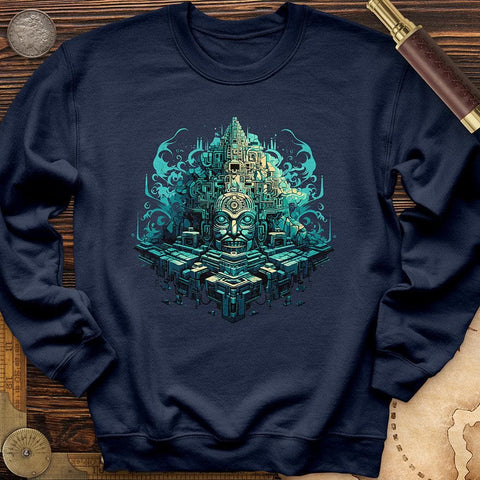 Mysterious Aztec Temple Crewneck Navy / S