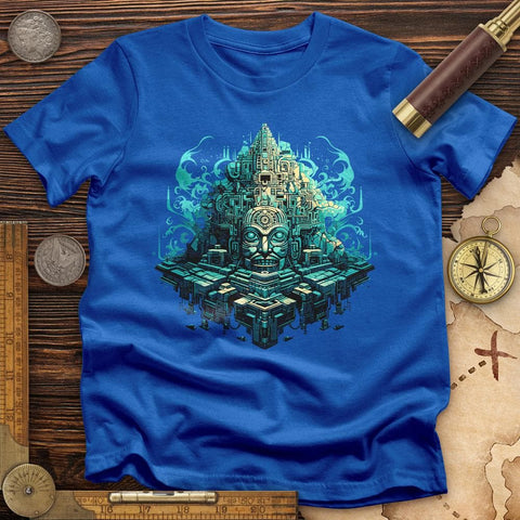 Mysterious Aztec Temple T-Shirt Royal / S