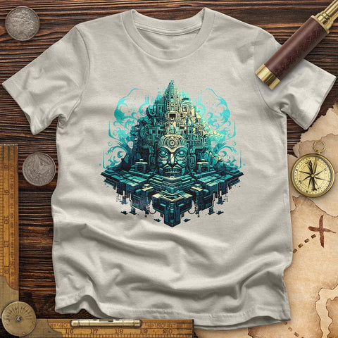 Mysterious Aztec Temple T-Shirt Ice Grey / S