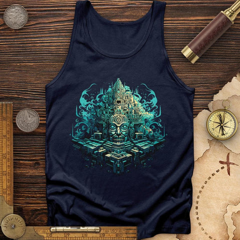 Mysterious Aztec Temple Tank Navy / XS