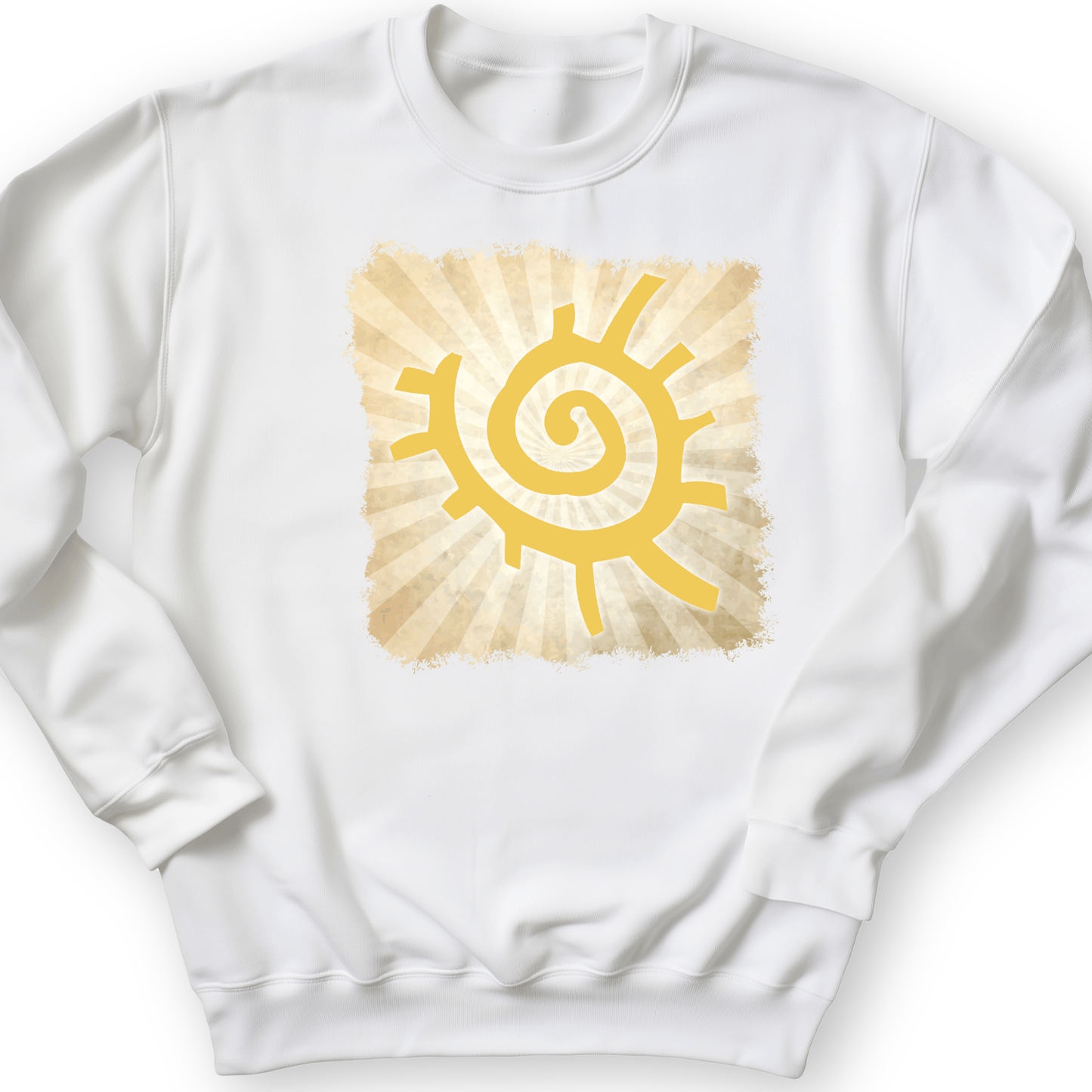Native American Sun Symbol Crewneck White / S