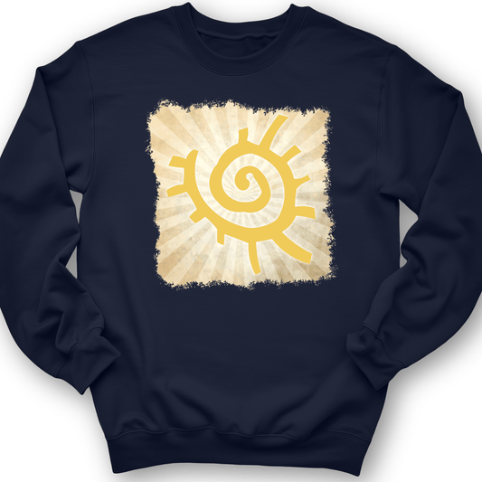 Native American Sun Symbol Crewneck Navy / S