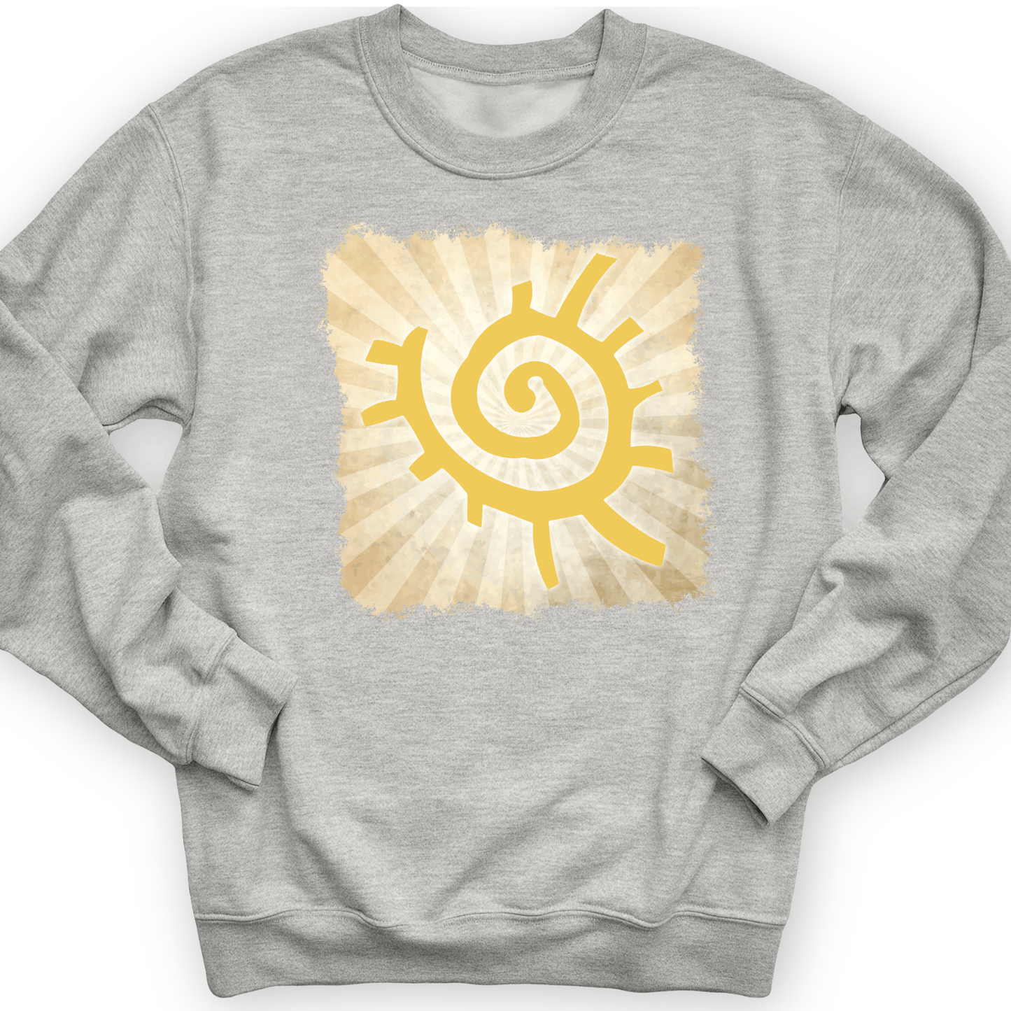 Native American Sun Symbol Crewneck Sport Grey / S