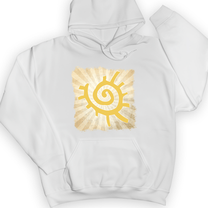 Native American Sun Symbol Hoodie White / S