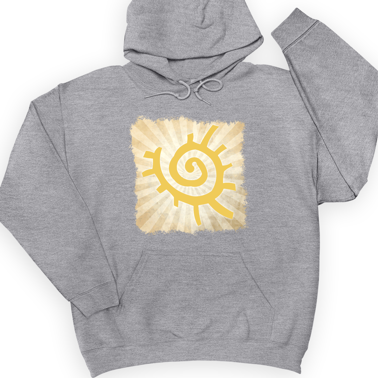 Native American Sun Symbol Hoodie Sport Grey / S