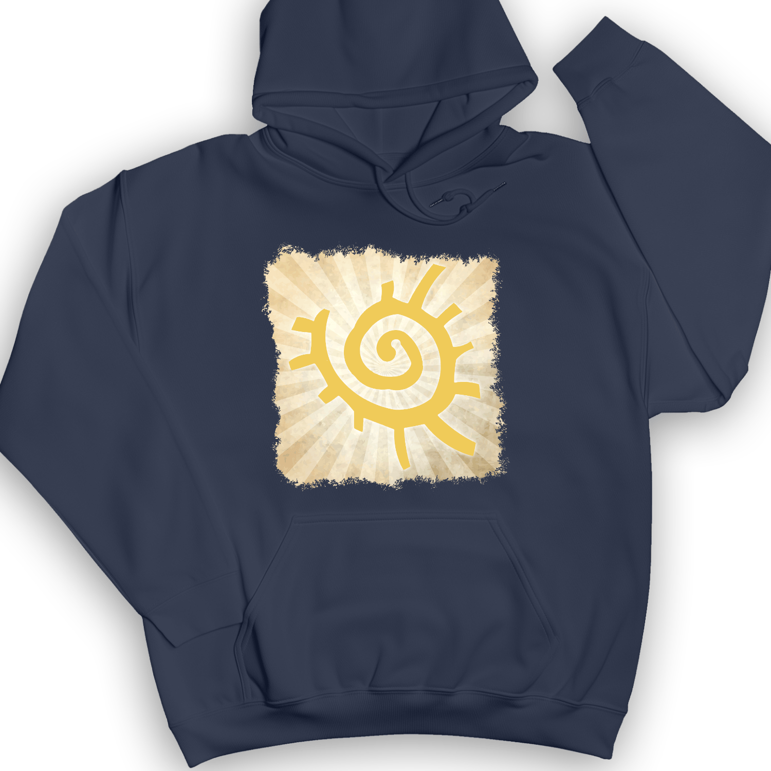 Native American Sun Symbol Hoodie Navy / S