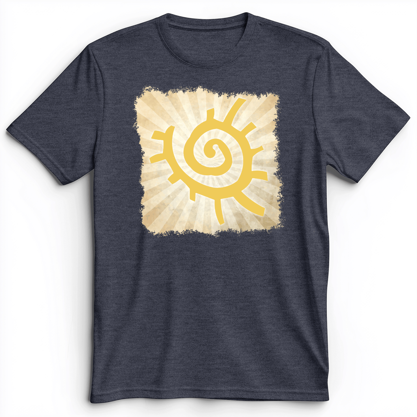 Native American Sun Symbol Premium Tee Dark Grey Heather / S