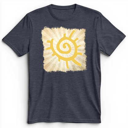Native American Sun Symbol Premium Tee Dark Grey Heather / S