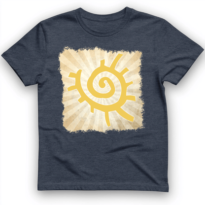 Native American Sun Symbol T-Shirt Heather Navy / S