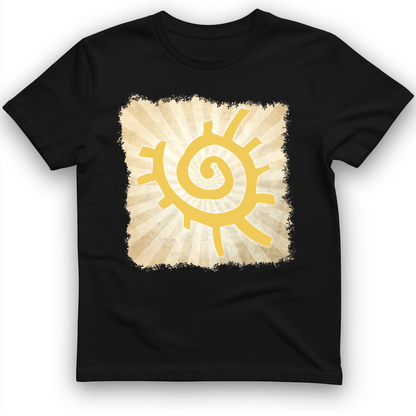 Native American Sun Symbol T-Shirt Black / S