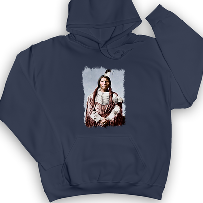 Native American Warrior Hoodie Navy / S