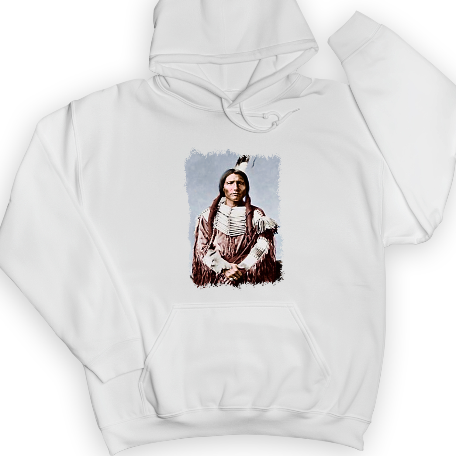 Native American Warrior Hoodie White / S