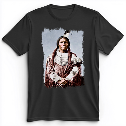 Native American Warrior Premium Tee Dark Grey Heather / S