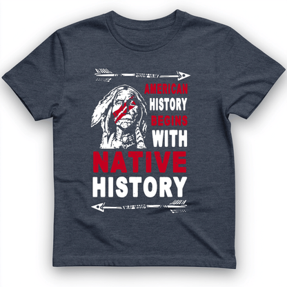 Native History T-Shirt Heather Navy / S