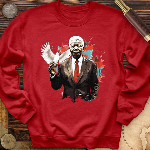 Nelson Mandela Dove Crewneck Red / S